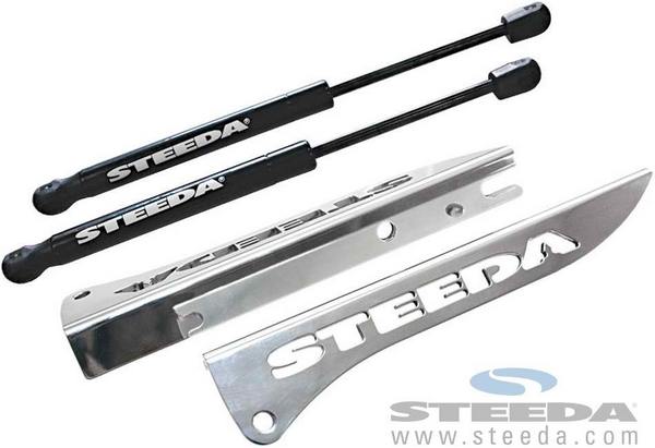 Steeda Engraved Billet Mustang Hood Strut Kit - 05-14